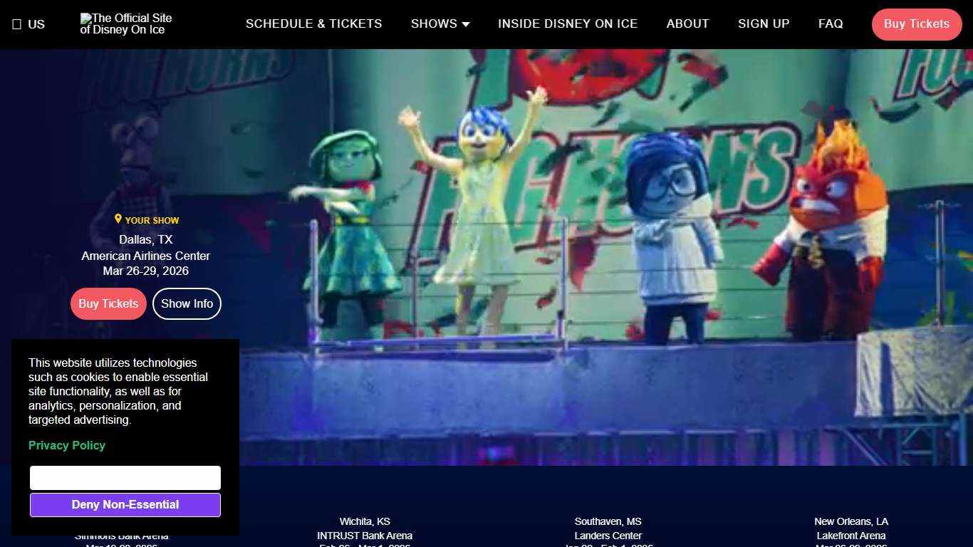 The Official Site of Disney On Ice A series of touring ice shows produced by Feld Entertainment under agreement with The Walt Disney Company.